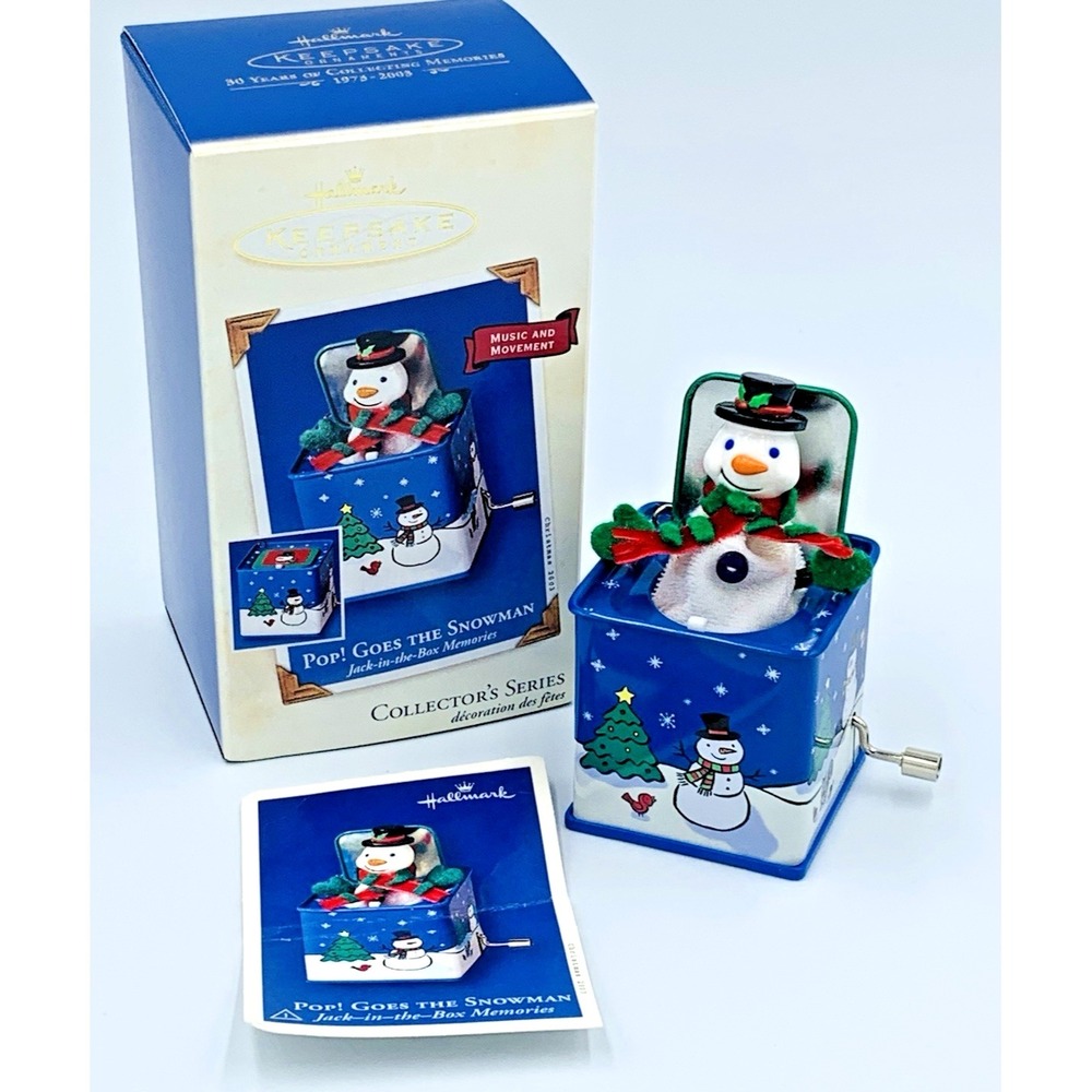 Pop! Goes the Snowman Jack in the Box‎ Hallmark Keepsake Ornament Music #1 2003